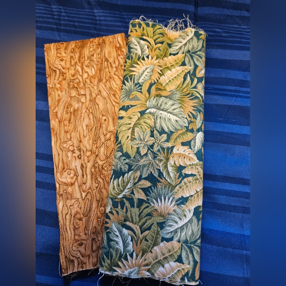 Tropical Leaf and Wood Grain Fabric Bundle